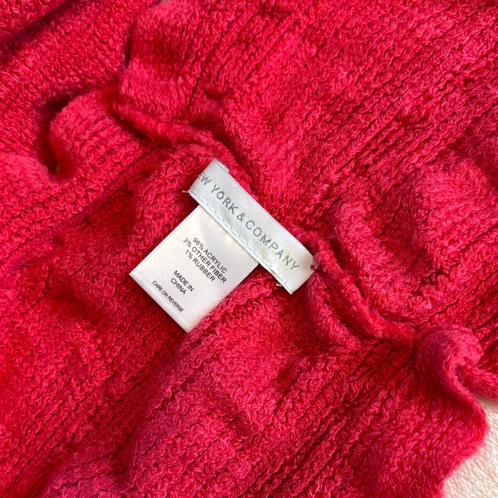 New York & Company Gloves and Infinity Scarf Set Pop of Color - Red One Size - Picture 4 of 7